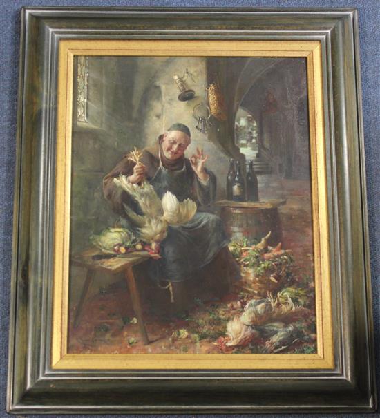 Ernst Nowak (Austrian, 1853-1919) The Prospect of a Good Meal, 14.25 x 11.25in.